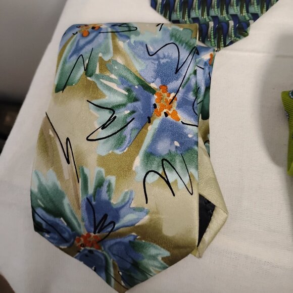 ❤️6 Tie Lot Jos Banks J Garcia Oleg Cassini Tango Allyn Saint George 100% Silk - Picture 5 of 13